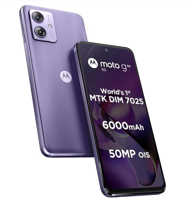 Motorola G64 5G (Ice Lilac, 12GB RAM, 256GB Storage) |