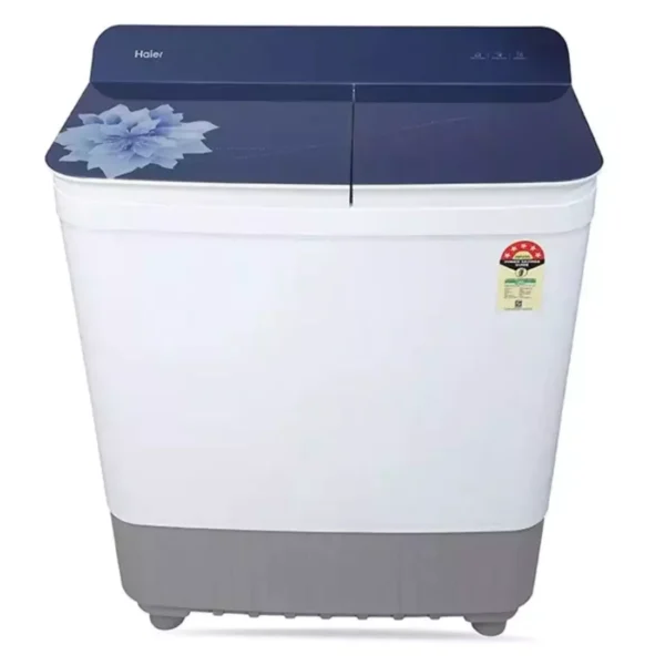 Haier HTW90-178 9 Kg White Semi Automatic Washing Machine 9 kg, Semi Automatic BEE 5 Star Rating Ideal For 6-8 Family Size 3 Wash Programs Washer & Dryer, Technology Spray Castors, Conventional Motor Warranty : 2 Comprehensive Warranty, 5 Years on motor